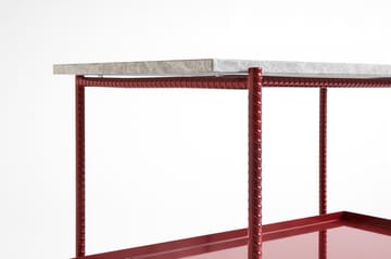 Stolik boczny Rebar 75x44x55 cm - Grey marble-barn red - HAY