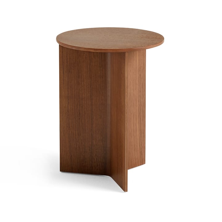 Stolik boczny Slit high Ø35 cm - Lacquered walnut - HAY