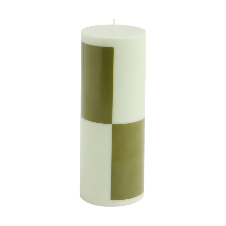 Świeca Column Candle medium 20 cm - Light green-army green - HAY