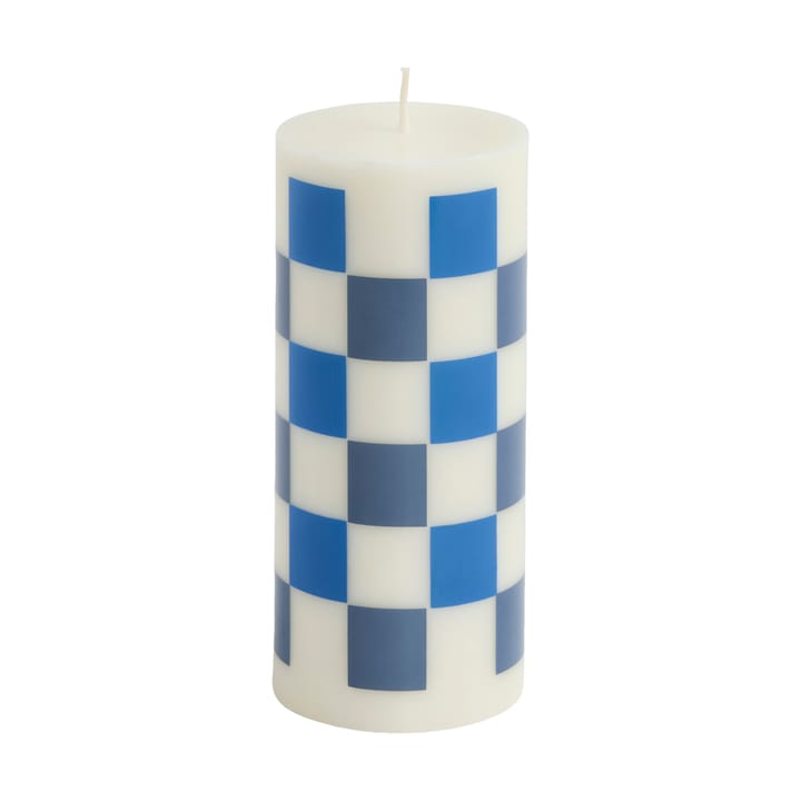 Świeca Column Candle small 15 cm - Off white-blues - HAY