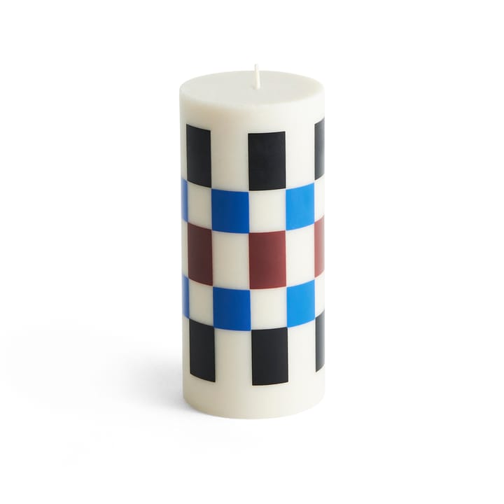 Świeca Column Candle small 15 cm - Off white-brown-black-blue - HAY