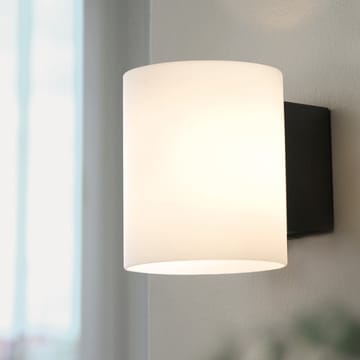 Lampa ścienna Evoke mała - szary antracyt - białe szkło - Herstal