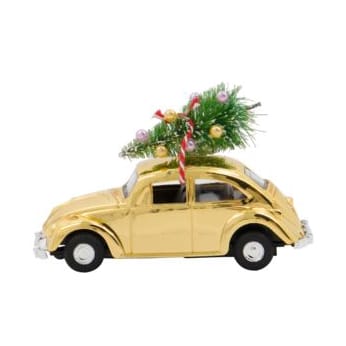 Dekoracja MINI Xmas Car - Złota - House Doctor