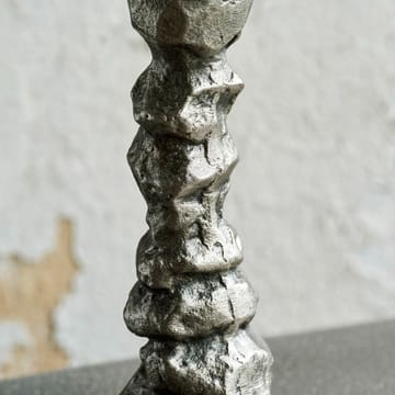 Świecznik Raku, antyczne srebro - 20 cm - House Doctor