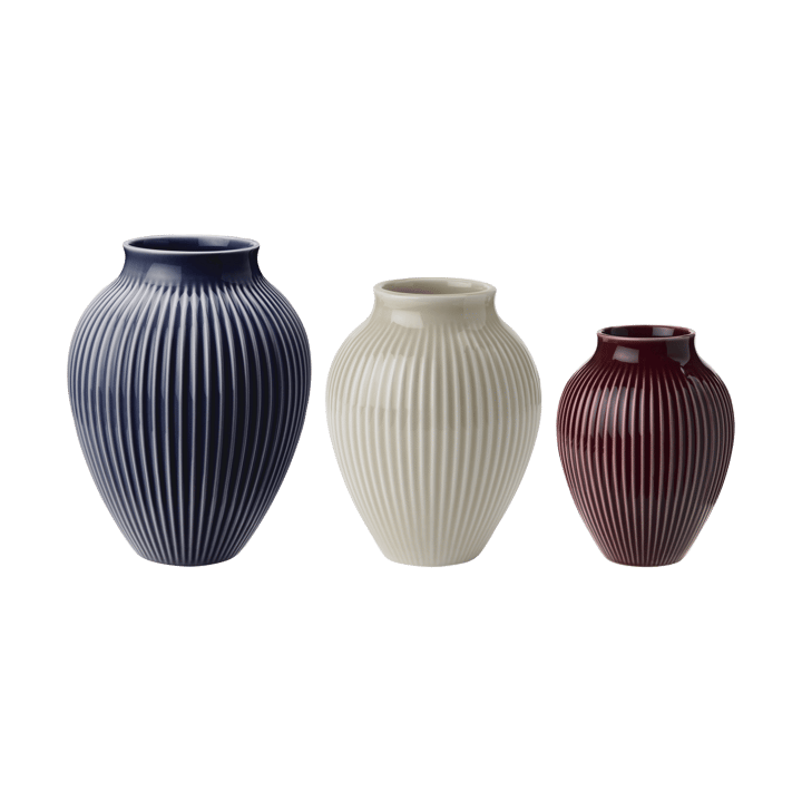 Wazon ryflowany Knabstrup 3-pk - Berry-sand-dark blue - Knabstrup Keramik