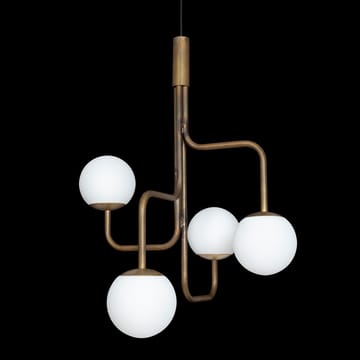 Lampa wisząca Strapatz glob Ø78 cm -  mosiądz-opal - Konsthantverk