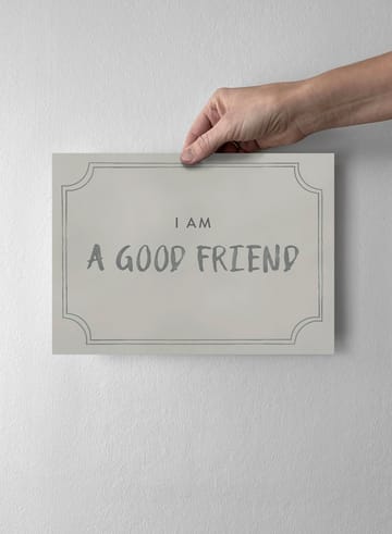 Plakat Good Friend Diploma 21x30 cm - Dusty mint - Kunskapstavlan®