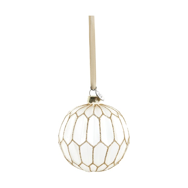 Bombka choinkowa okrągła Navina Ø8 cm - White-Light gold - Lene Bjerre