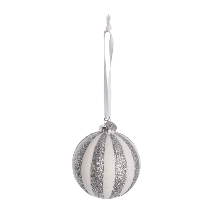 Selvie bombka świąteczna Ø8 cm - white-silver - Lene Bjerre