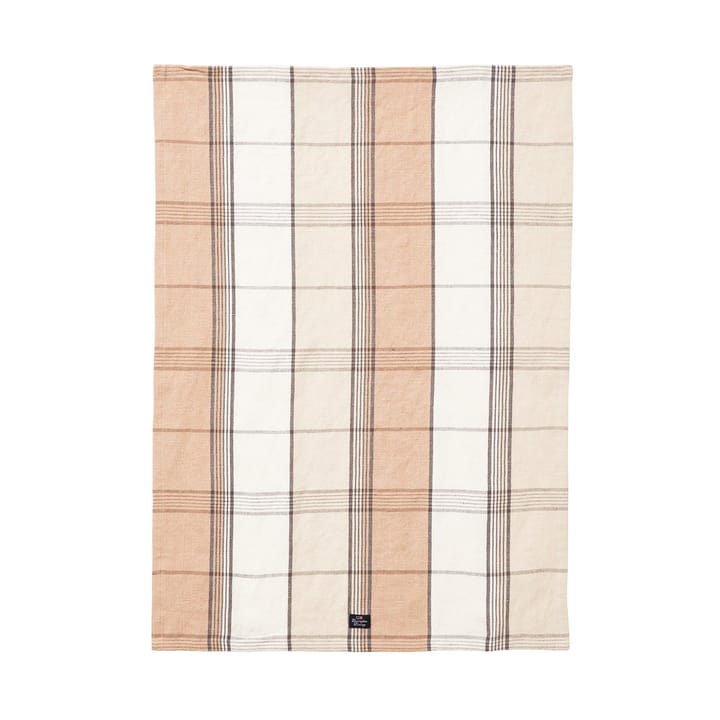 Checked Linen/Cotton ręcznik kuchenny 50x70 cm - Beige-white - Lexington