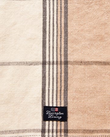 Checked Linen/Cotton ręcznik kuchenny 50x70 cm - Beige-white - Lexington