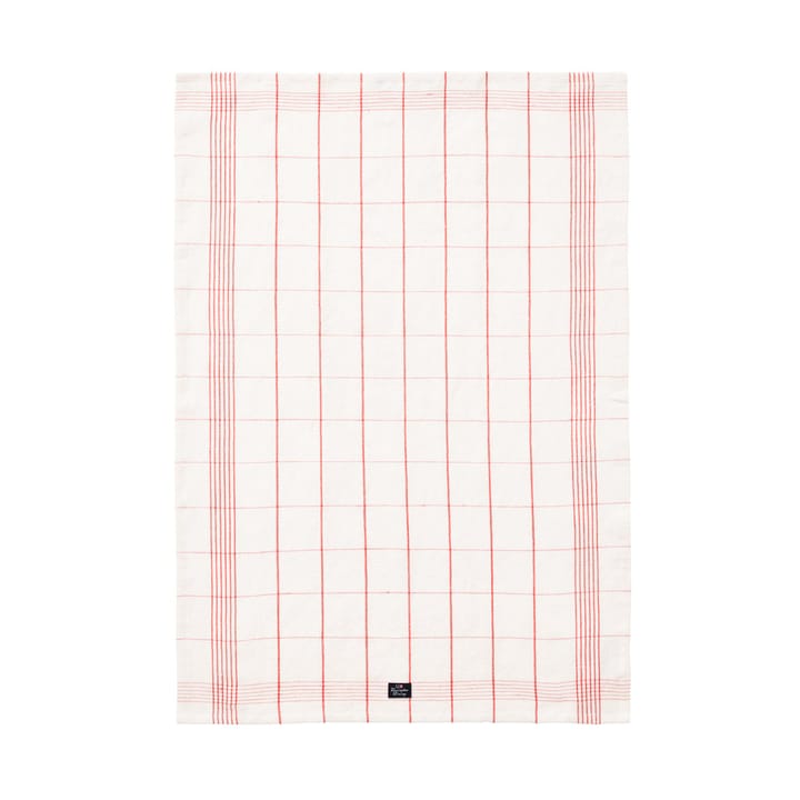 Checked Linen/Cotton ręcznik kuchenny 50x70 cm - White-red - Lexington