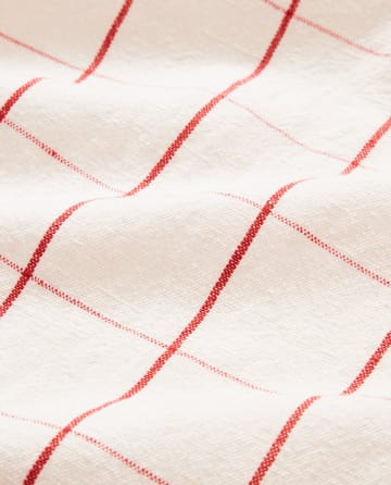 Checked Linen/Cotton ręcznik kuchenny 50x70 cm - White-red - Lexington