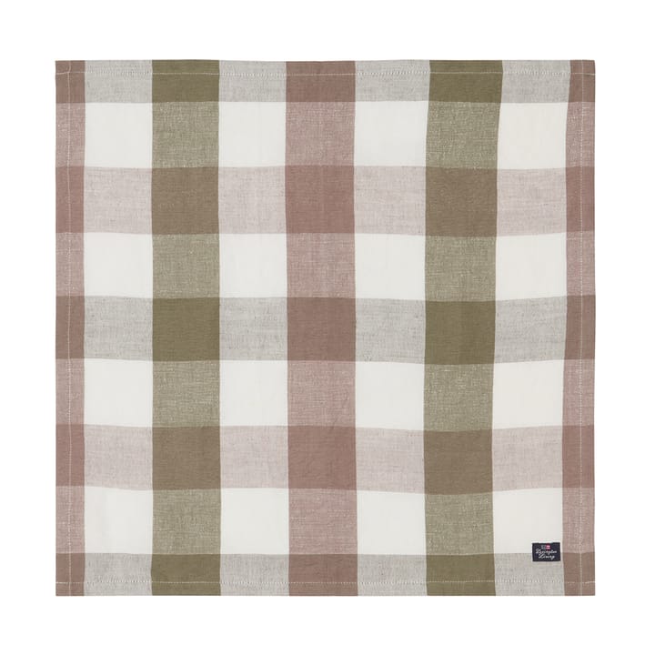 Checked Linen/Cotton serwetka materiałowa 50x50 cm - Olive - Lexington