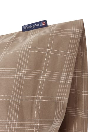 Checked Pinpoint Oxford poszewka 50x60 cm - Brown - Lexington