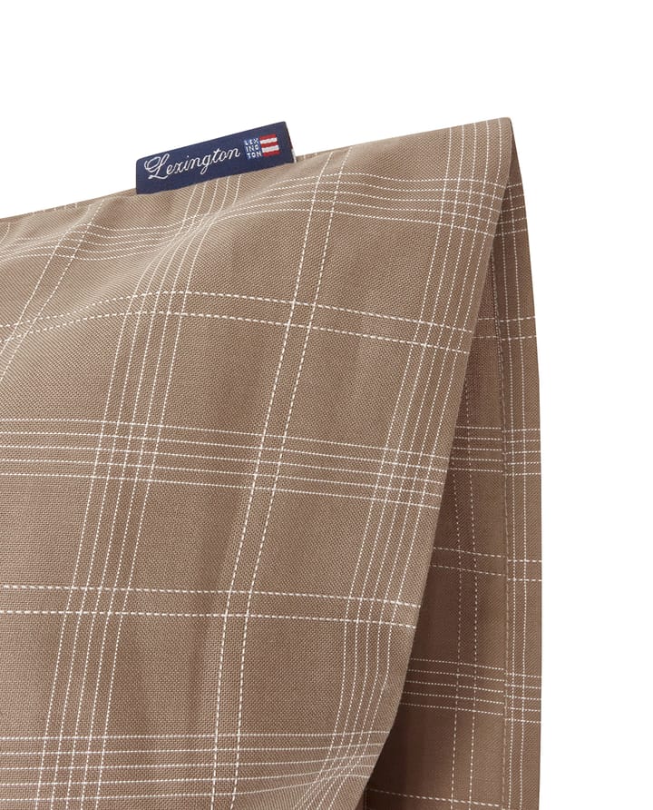 Checked Pinpoint Oxford poszewka 50x60 cm, Brown Lexington