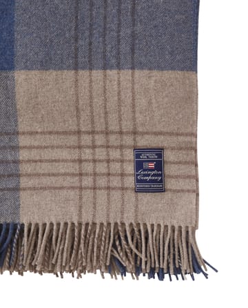 Koc Checked Recycled Wool 130x170 cm - Denim blue-beige - Lexington