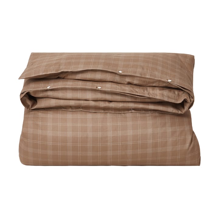 Komplet pościeli Checked Pin Point Oxford 150x210 cm, Brown Lexington