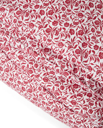 Komplet pościeli Flower Printed Cotton Sateen - Biało-czerwony - Lexington