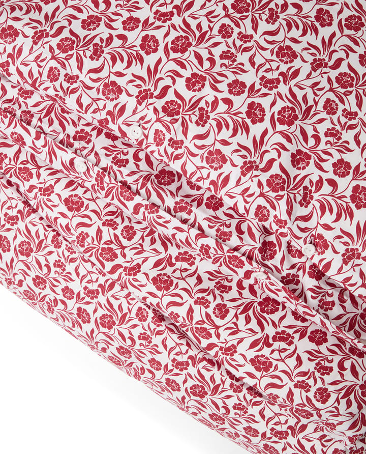 Komplet pościeli Flower Printed Cotton Sateen, Biało-czerwony Lexington