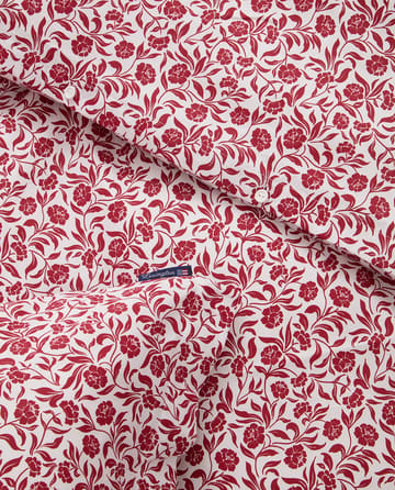 Komplet pościeli Flower Printed Cotton Sateen - Biało-czerwony - Lexington