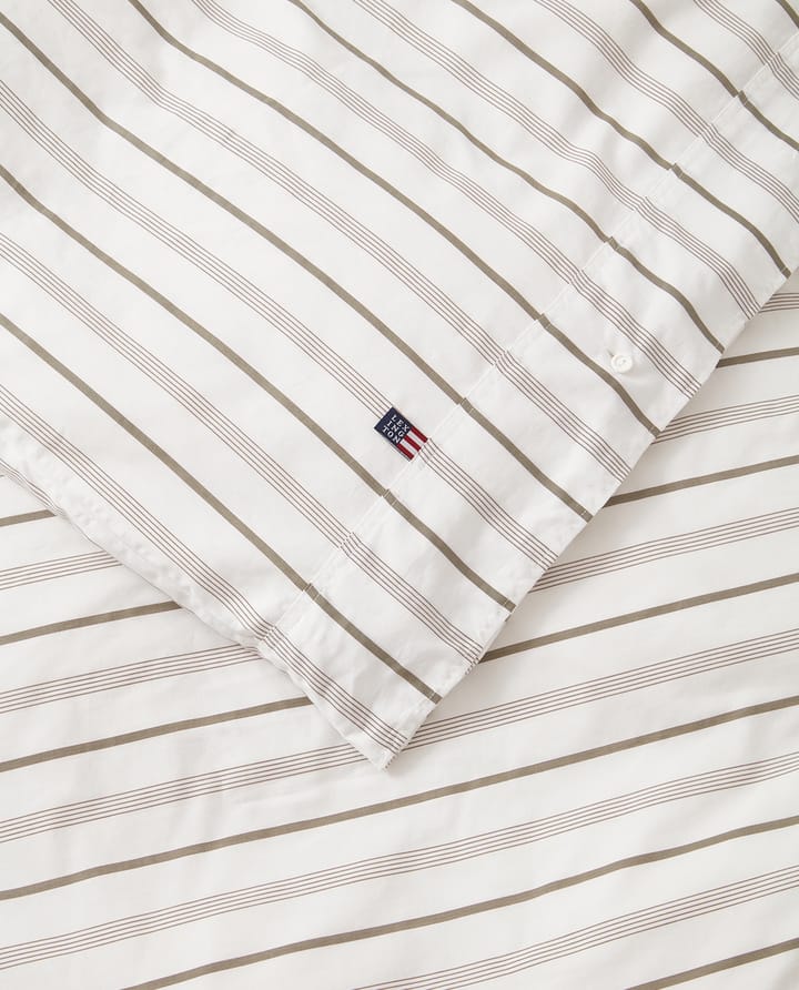 Komplet pościeli Striped Cotton Poplin 150x210 cm, White Lexington