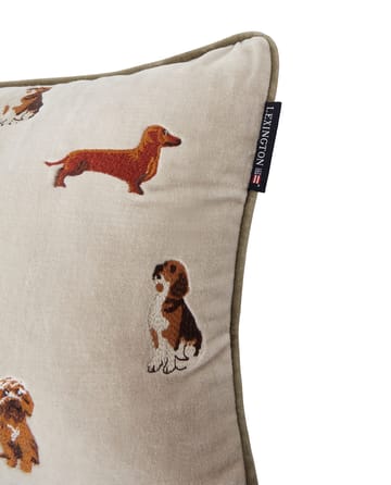 Poduszka Dogs Organic Cotton Velvet 30x50 cm - Light beige - Lexington