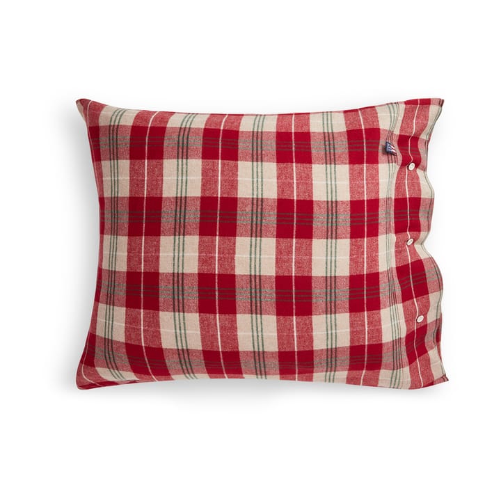 Poszewka na poduszkę Checked Cotton Flannel  50x60 cm - Czerwono-beżowo-zielono-biała - Lexington