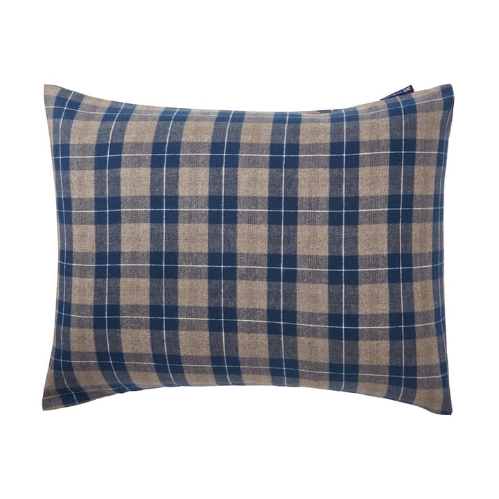 Poszewka na poduszkę Checked Flanned 50x60 cm - Denim blue-beige - Lexington