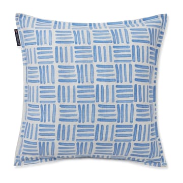 Poszewka na poduszkę z płótna bawełnianego z nadrukiem graficznym 50x50 cm - Blue-White - Lexington