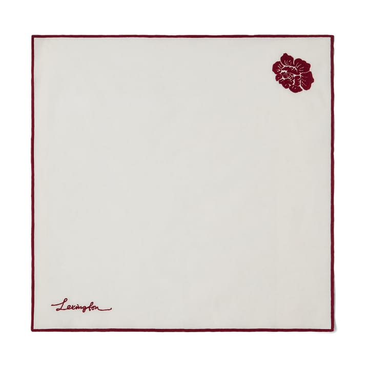 Serwetka Flower Linen-Cotton 50x50 cm, Biało-czerwona Lexington