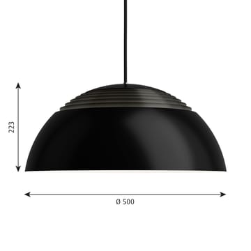 AJ Royal lampa wisząca Ø50 cm - Czarny - Louis Poulsen