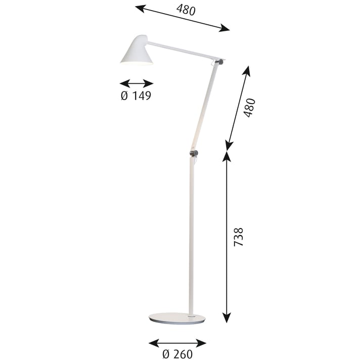 Lampa podłogowa NJP, Biały Louis Poulsen