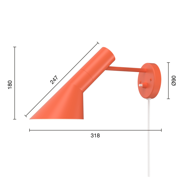 Lampa ścienna AJ, Electric orange Louis Poulsen