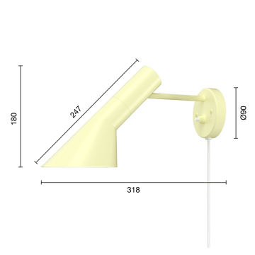 Lampa ścienna AJ - Soft lemon - Louis Poulsen