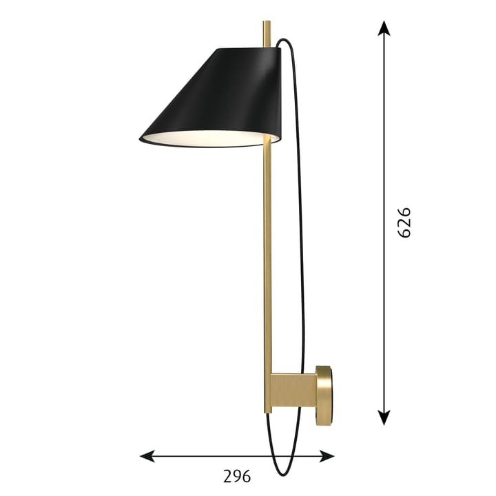 Lampa ścienna Yuh, Czarny-mosiądz Louis Poulsen