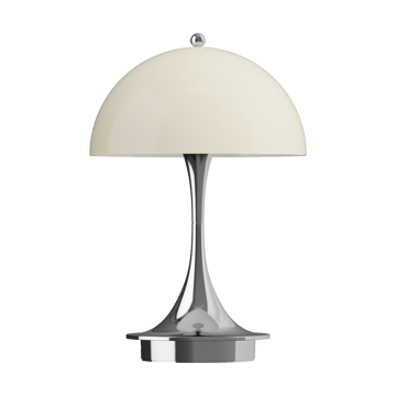 Lampa stołowa Panthella 160 Portable v3 - Chrome opal beige - Louis Poulsen