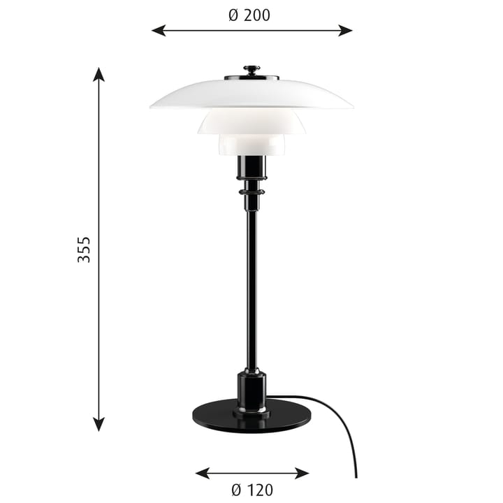 Lampa stołowa PH 2/1, Czarny Louis Poulsen