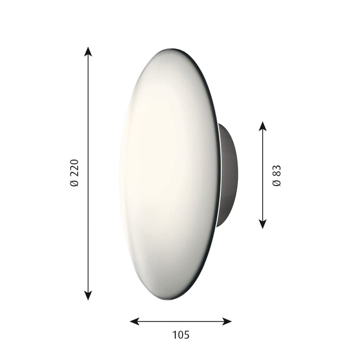 Lampa sufitowa-lampa ścienna AJ Eklipta Ø22 cm - Biały opal - Louis Poulsen