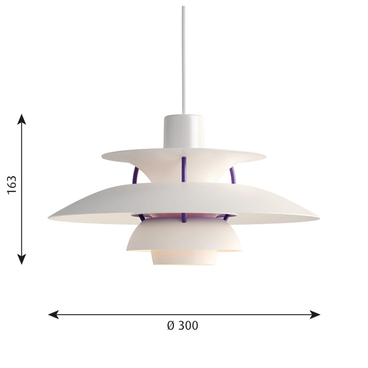 Lampa wisząca PH 5 MINI, Klasyczna biel Louis Poulsen