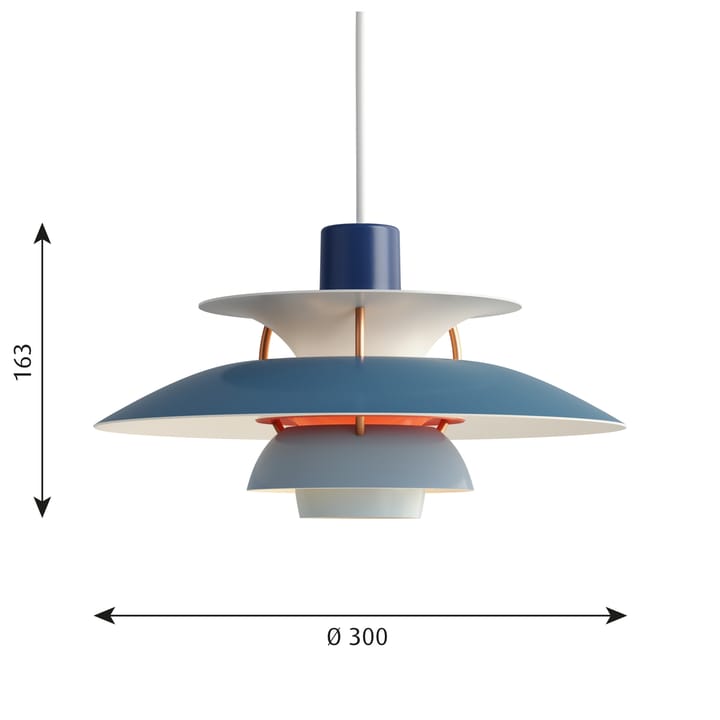 Lampa wisząca PH 5 MINI, Niebieski Louis Poulsen