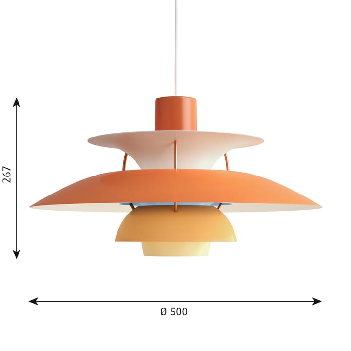 Lampa wisząca PH 5, pomarańczowy Louis Poulsen