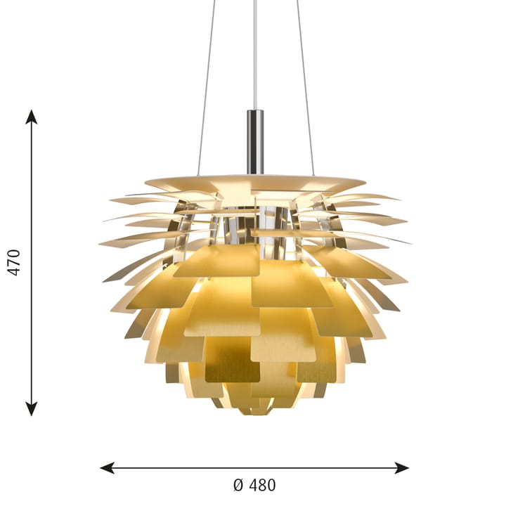 Lampa wisząca PH Artichoke Ø48 cm - Mosiądz - Louis Poulsen