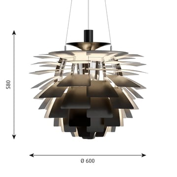 Lampa wisząca PH Artichoke Ø60 cm - Czarny - Louis Poulsen