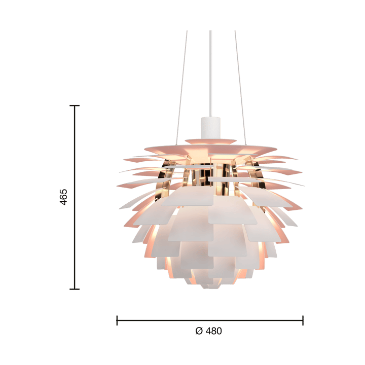 Lampa wisząca PH Artichoke Anniversary edition, Matte white-pale rose Ø48 cm Louis Poulsen