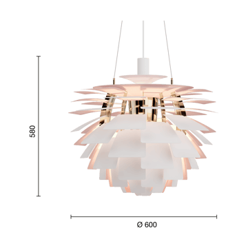 Lampa wisząca PH Artichoke Anniversary edition - Matte white-pale rose Ø60 cm - Louis Poulsen