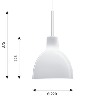 Lampa wisząca Toldbod 220 - Białe szkło opalowe - Louis Poulsen