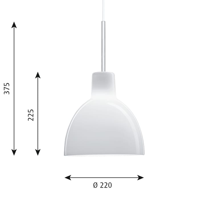 Lampa wisząca Toldbod 220 - Białe szkło opalowe - Louis Poulsen