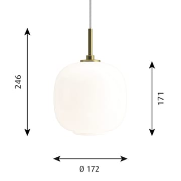 Lampa wisząca VL45 Radiohus Ø 17,5 cm - Białe szkło opalowe - Louis Poulsen