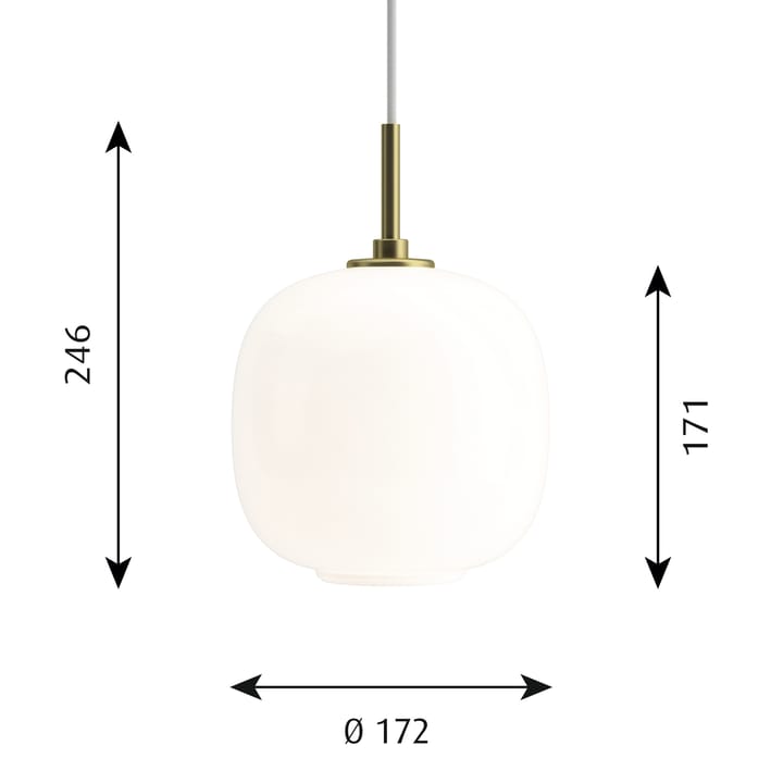 Lampa wisząca VL45 Radiohus Ø 17,5 cm - Białe szkło opalowe - Louis Poulsen